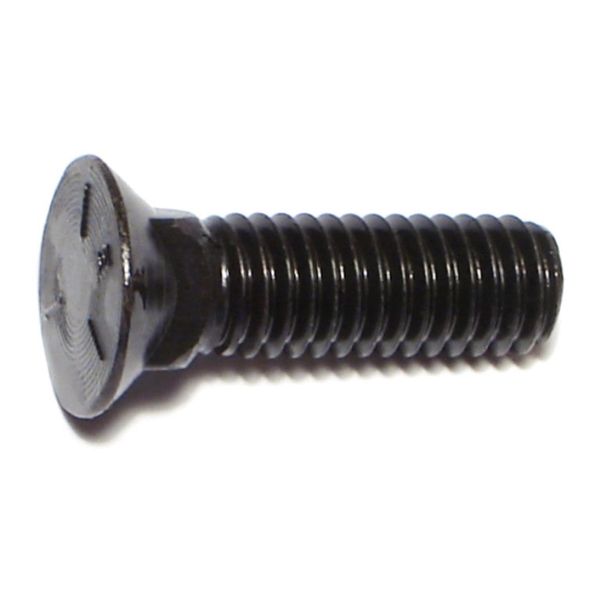 3/8"-16 x 1-1/4" Plain Grade 5 Steel Coarse Thread Flat Head Plow Bolts