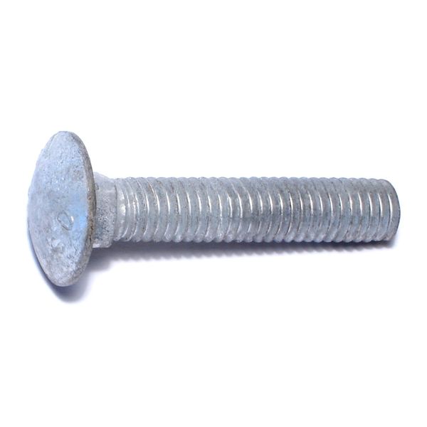 3/8"-16 x 2" Hot Dip Galvanized Grade 2 / A307 Steel Coarse Thread Carriage Bolts