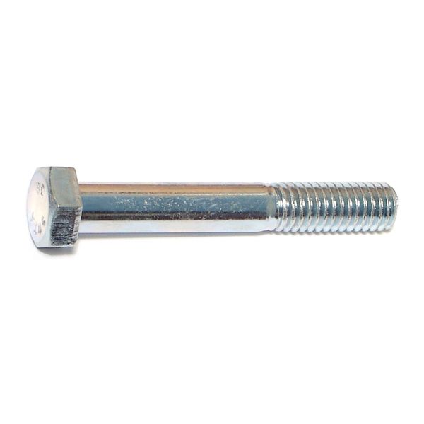 3/8"-16 x 2-1/2" Zinc Plated Grade 2 / A307 Steel Coarse Thread Hex Bolts