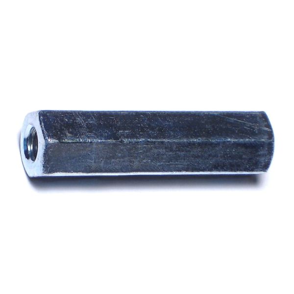 3/8"-16 x 9/16" x 1-3/4" Zinc Plated Steel Coarse Thread Rod Coupling Nuts