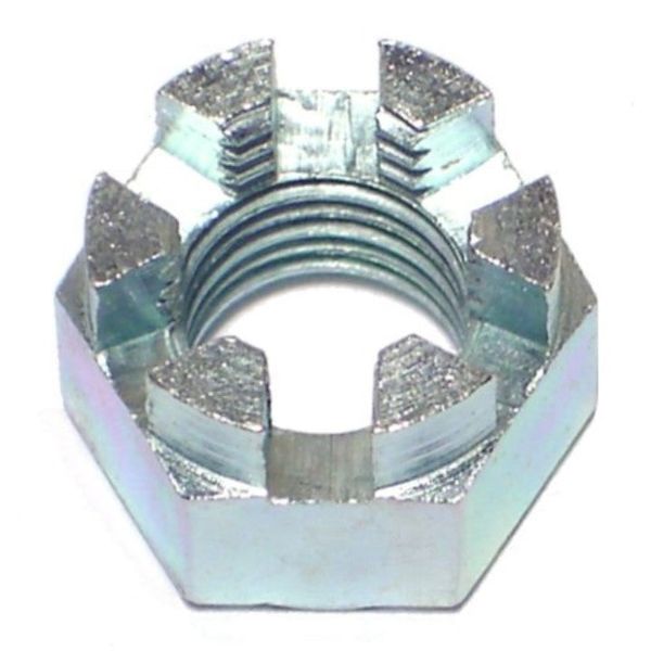 3/8"-24 Zinc Plated Steel Fine Thread Castle Hex Nuts