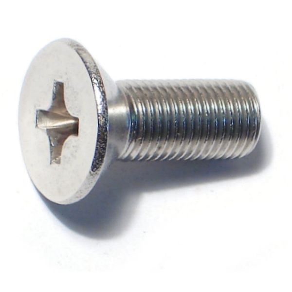 3/8"-24 x 1" 18-8 Stainless Steel Fine Thread Phillips Flat Head Machine Screws