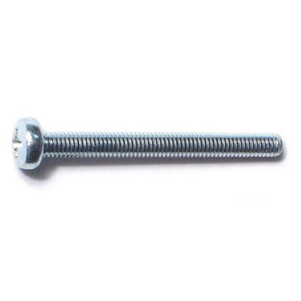 3mm-0.5 x 30mm Zinc Plated Class 4.8 Steel Coarse Thread Phillips Pan Head Machine Screws