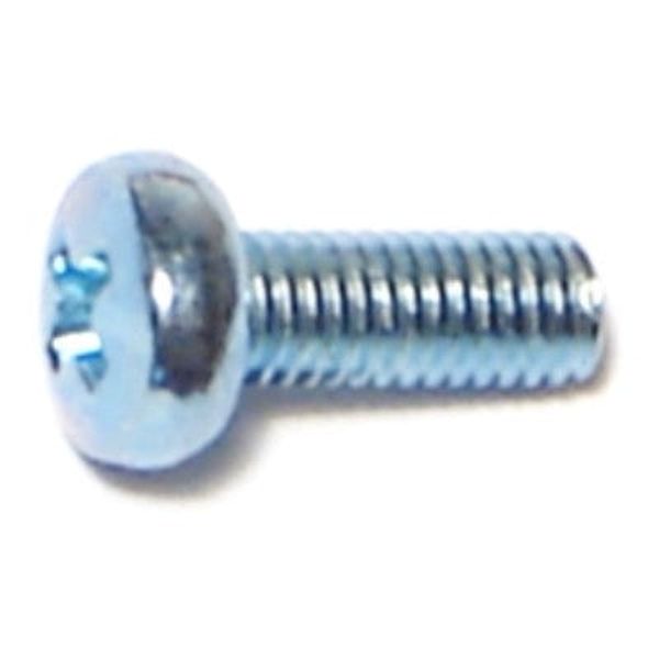 3mm-0.5 x 8mm Zinc Plated Class 4.8 Steel Coarse Thread Phillips Pan Head Machine Screws
