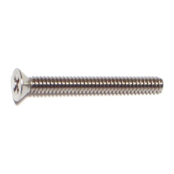#4-40 x 1" 18-8 Stainless Steel Coarse Thread Phillips Flat Head Machine Screws