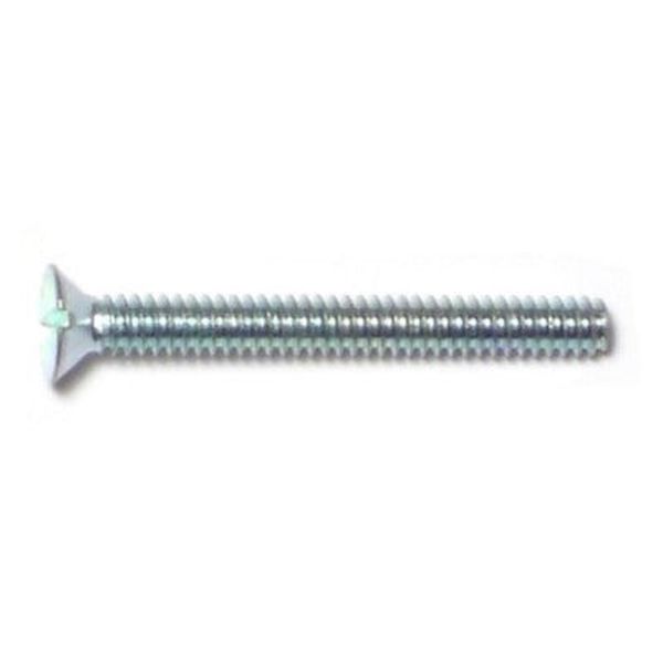 #4-40 x 1" Zinc Plated Steel Coarse Thread Slotted Flat Head Machine Screws