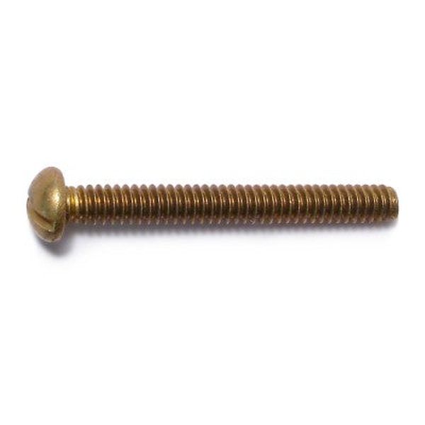 #4-40 x 1" Brass Coarse Thread Slotted Round Head Machine Screws