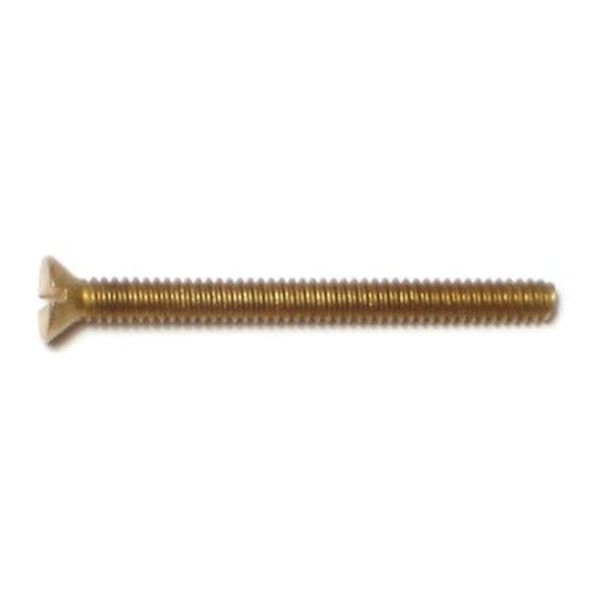 #4-40 x 1-1/4" Brass Coarse Thread Slotted Flat Head Machine Screws