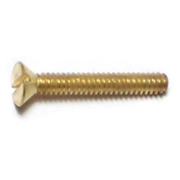 #4-40 x 1/2" Brass Coarse Thread Slotted Flat Head Machine Screws