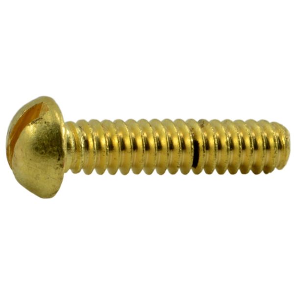 #4-40 x 1/2" Brass Coarse Thread Slotted Round Head Machine Screws