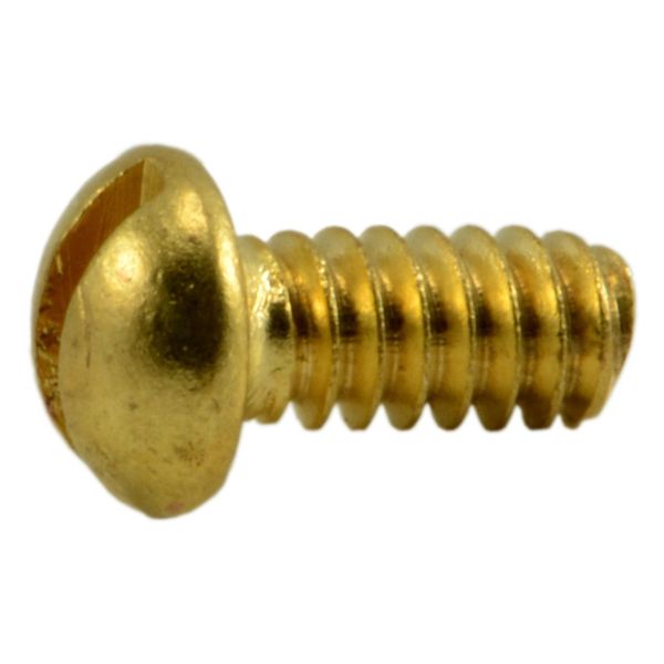#4-40 x 1/4" Brass Coarse Thread Slotted Round Head Machine Screws