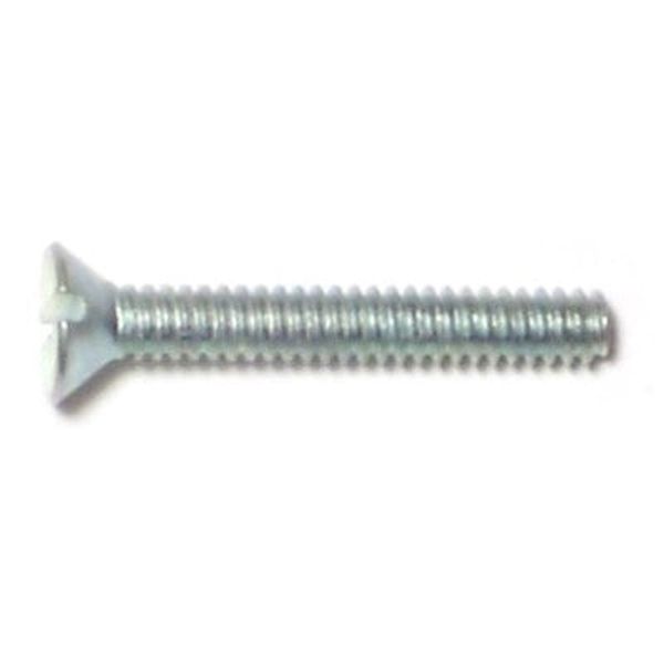 #4-40 x 3/4" Zinc Plated Steel Coarse Thread Slotted Flat Head Machine Screws