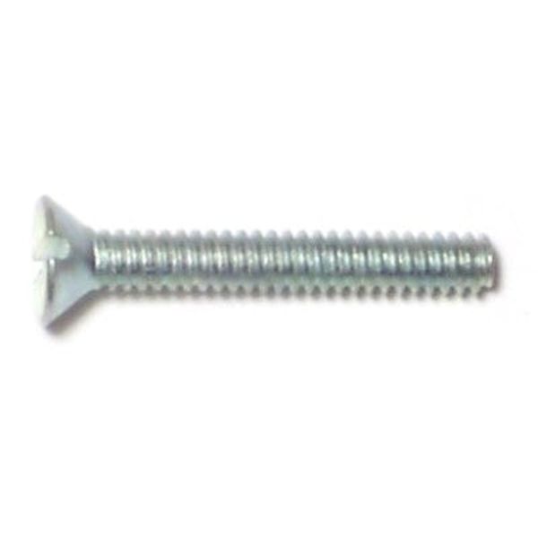 #4-40 x 3/4" Zinc Plated Steel Coarse Thread Slotted Flat Head Machine Screws