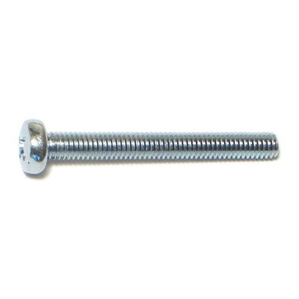4mm-0.7 x 35mm Zinc Plated Class 4.8 Steel Coarse Thread Phillips Pan Head Machine Screws