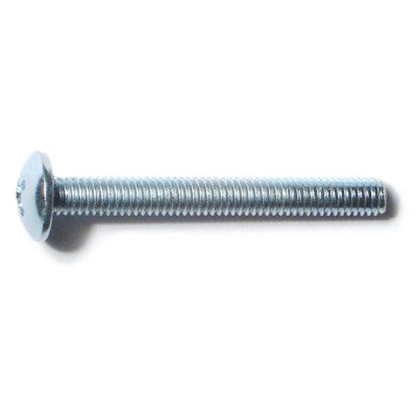 4mm-0.7 x 35mm Zinc Plated Class 4.8 Steel Coarse Thread Phillips Truss Head Machine Screws