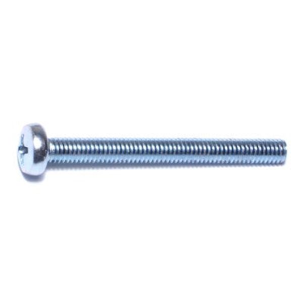 4mm-0.7 x 40mm Zinc Plated Class 4.8 Steel Coarse Thread Phillips Pan Head Machine Screws
