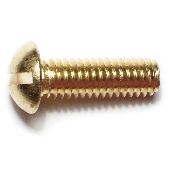 5/16"-18 x 1" Brass Coarse Thread Slotted Round Head Machine Screws