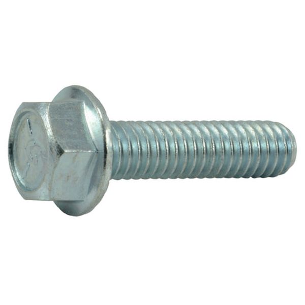 5/16"-18 x 1-1/4" Zinc Plated Grade 5 Steel Coarse Thread Serrated Hex Washer Head Flange Bolts