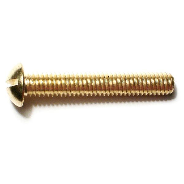 5/16"-18 x 2" Brass Coarse Thread Slotted Round Head Machine Screws