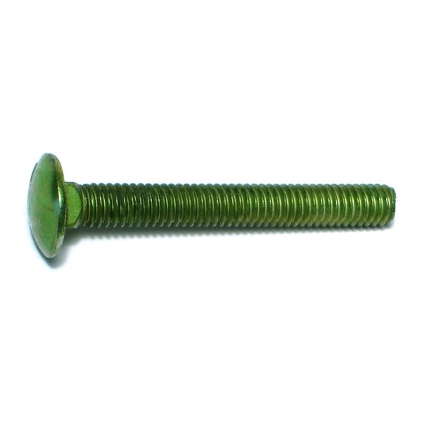 5/16"-18 x 2-1/2" Green Rinsed Zinc Plated Grade 5 Steel Coarse Thread Carriage Bolts