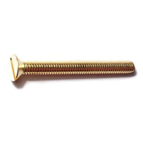 5/16"-18 x 3" Brass Coarse Thread Slotted Flat Head Machine Screws
