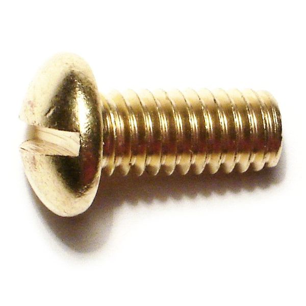 5/16"-18 x 3/4" Brass Coarse Thread Slotted Round Head Machine Screws