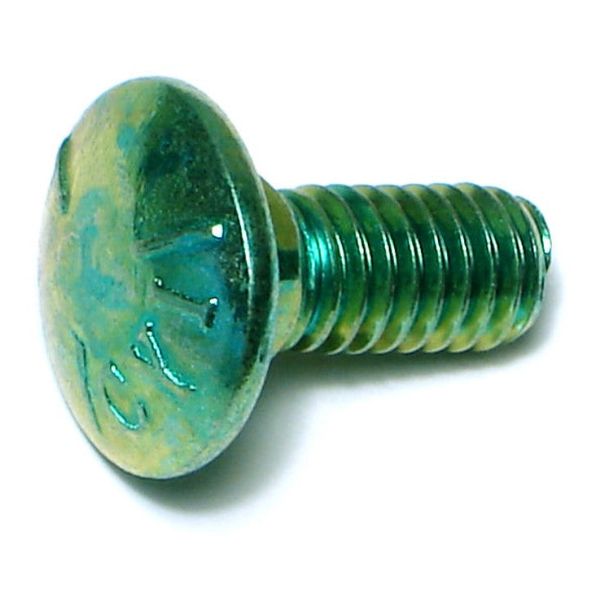 5/16"-18 x 3/4" Green Rinsed Zinc Plated Grade 5 Steel Coarse Thread Carriage Bolts
