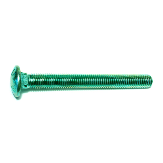 5/8"-11 x 6" Green Rinsed Zinc Plated Grade 5 Steel Coarse Thread Carriage Bolts