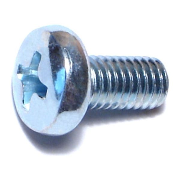 5mm-0.8 x 10mm Zinc Plated Class 4.8 Steel Coarse Thread Phillips Pan Head Machine Screws