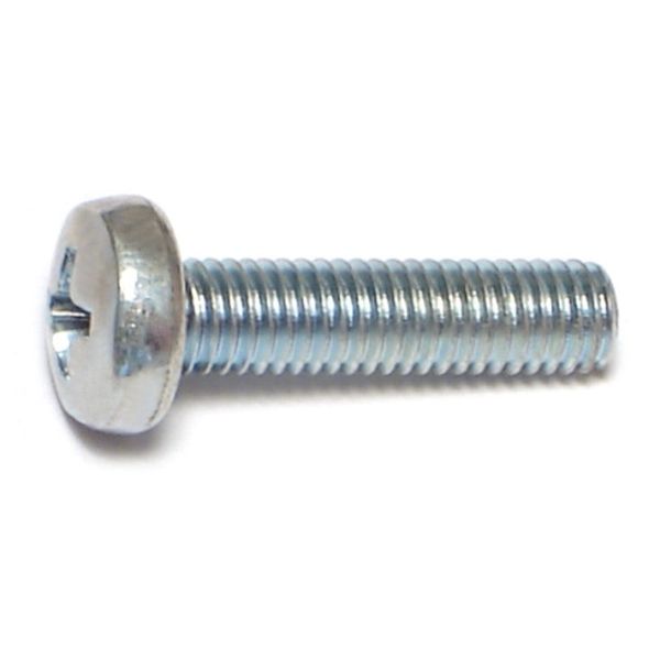 5mm-0.8 x 20mm Zinc Plated Class 4.8 Steel Coarse Thread Phillips Pan Head Machine Screws