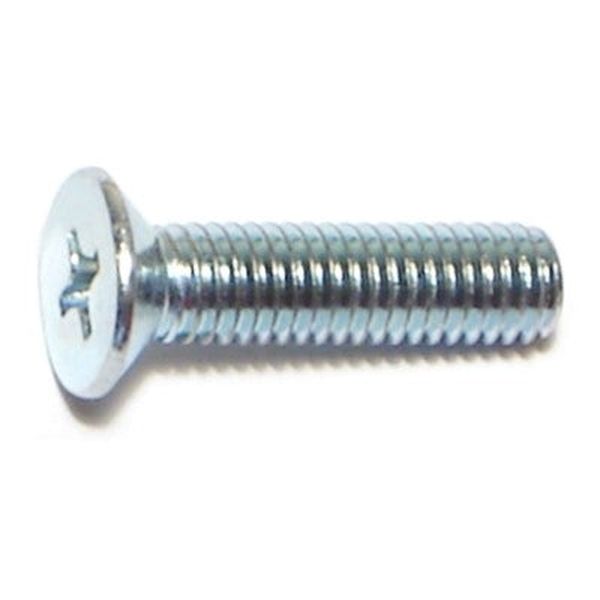 5mm-0.8 x 20mm Zinc Plated Class 4.8 Steel Coarse Thread Phillips Flat Head Machine Screws