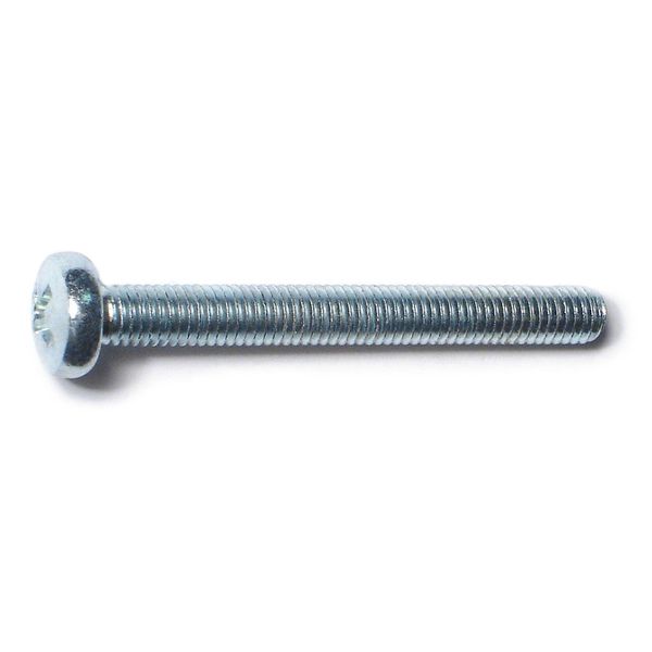5mm-0.8 x 45mm Zinc Plated Class 4.8 Steel Coarse Thread Phillips Pan Head Machine Screws