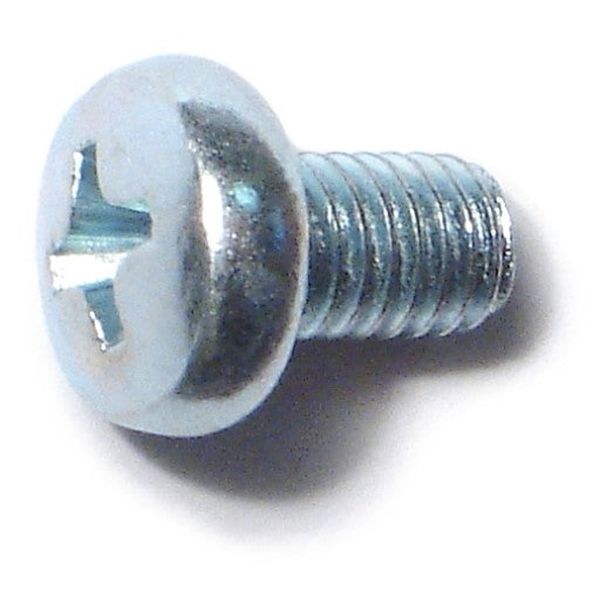 5mm-0.8 x 8mm Zinc Plated Class 4.8 Steel Coarse Thread Phillips Pan Head Machine Screws