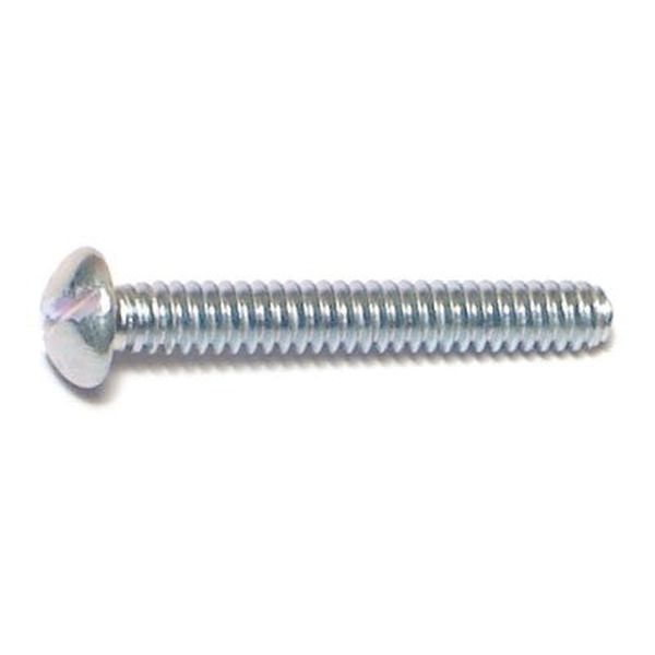 #6-32 x 1" Zinc Plated Steel Coarse Thread Slotted Round Head Machine Screws