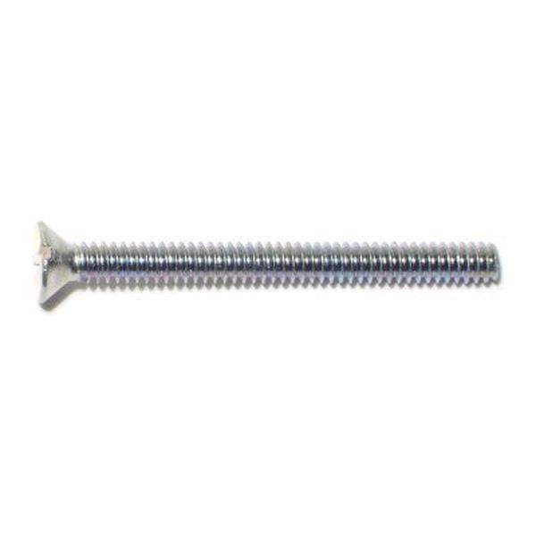 #6-32 x 1-1/2" Zinc Plated Steel Coarse Thread Slotted Flat Head Machine Screws