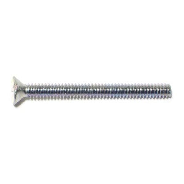 #6-32 x 1-1/2" Zinc Plated Steel Coarse Thread Slotted Flat Head Machine Screws