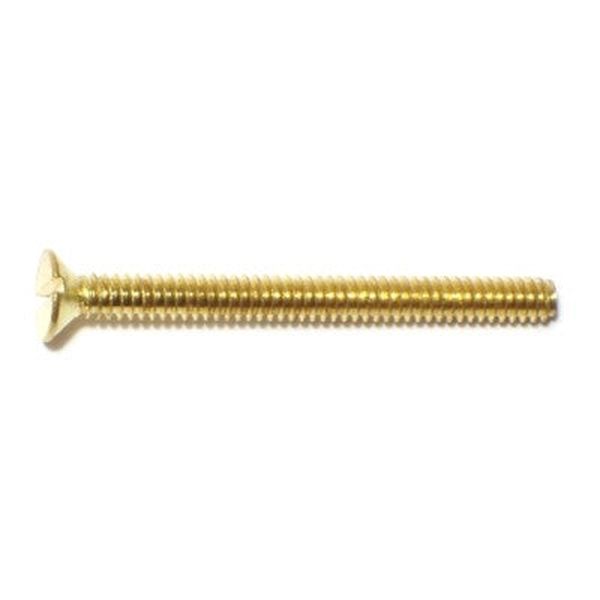 #6-32 x 1-1/2" Brass Coarse Thread Slotted Flat Head Machine Screws