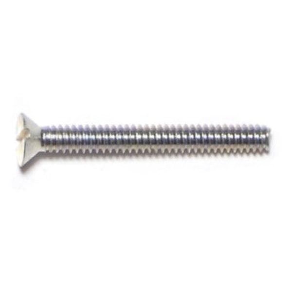 #6-32 x 1-1/4" Zinc Plated Steel Coarse Thread Slotted Flat Head Machine Screws