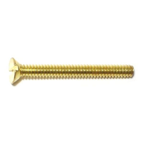 #6-32 x 1-1/4" Brass Coarse Thread Slotted Flat Head Machine Screws