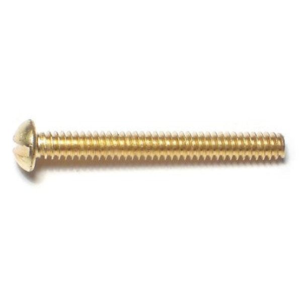 #6-32 x 1-1/4" Brass Coarse Thread Slotted Round Head Machine Screws