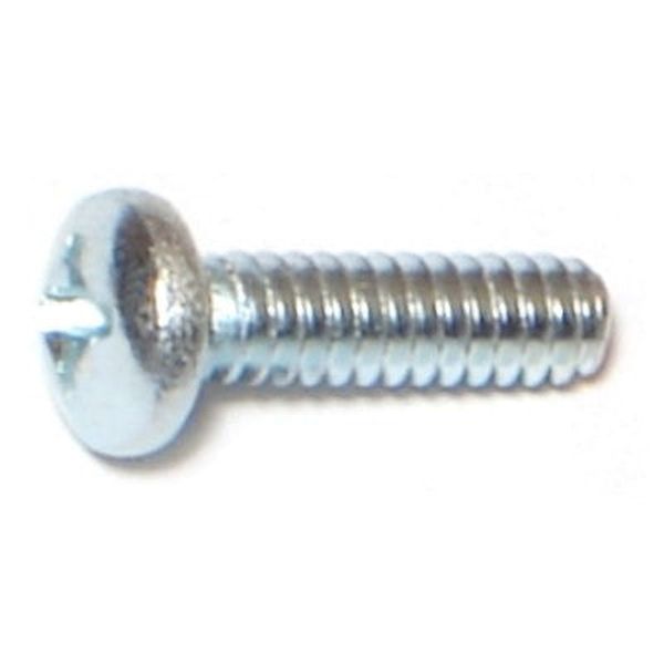 #6-32 x 1/2" Zinc Plated Steel Coarse Thread Phillips Pan Head Machine Screws