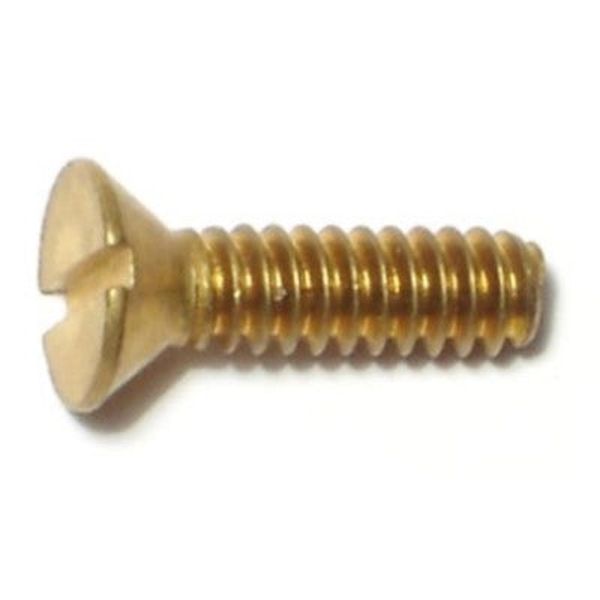 #6-32 x 1/2" Brass Coarse Thread Slotted Flat Head Machine Screws