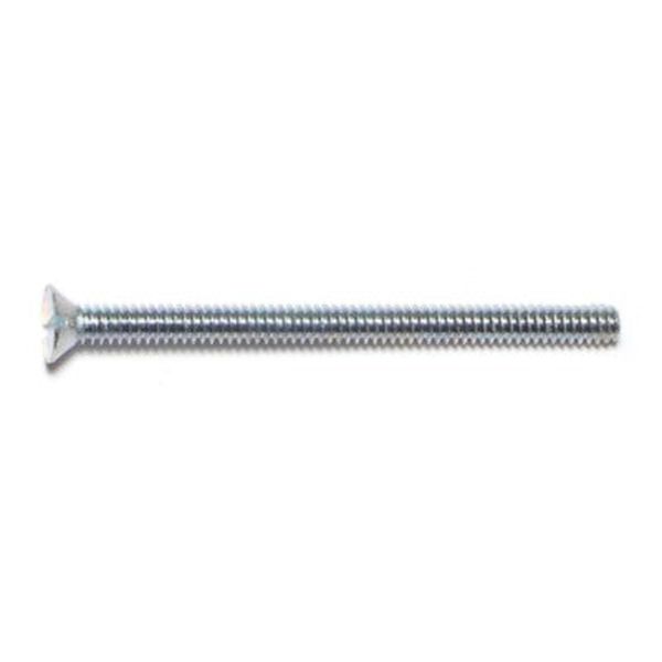 #6-32 x 2" Zinc Plated Steel Coarse Thread Slotted Flat Head Machine Screws