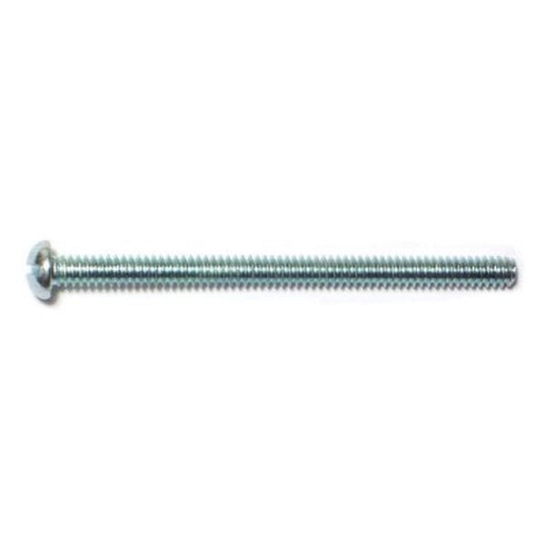 #6-32 x 2" Zinc Plated Steel Coarse Thread Slotted Round Head Machine Screws