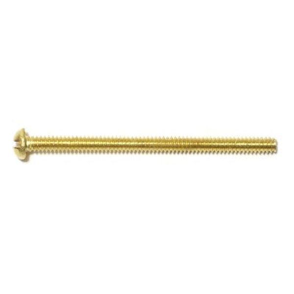 #6-32 x 2" Brass Coarse Thread Slotted Round Head Machine Screws
