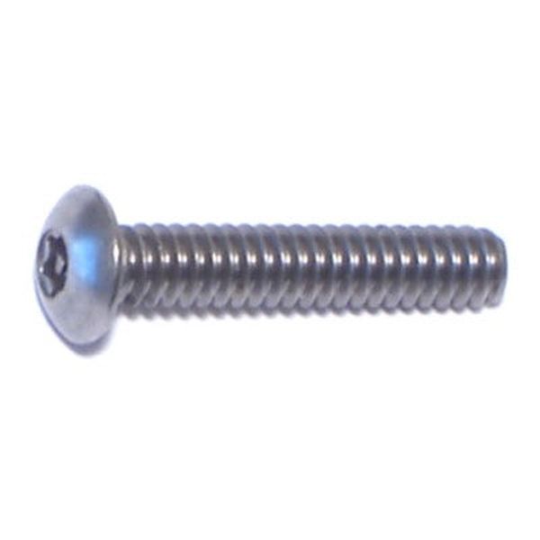 #6-32 x 3/4" 18-8 Stainless Steel Coarse Thread Security Star Drive Button Head Machine Screws