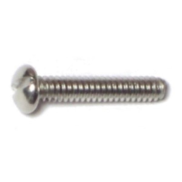 #6-32 x 3/4" 18-8 Stainless Steel Coarse Thread Slotted Round Head Machine Screws
