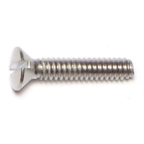 #6-32 x 3/4" 18-8 Stainless Steel Coarse Thread Slotted Oval Head Machine Screws