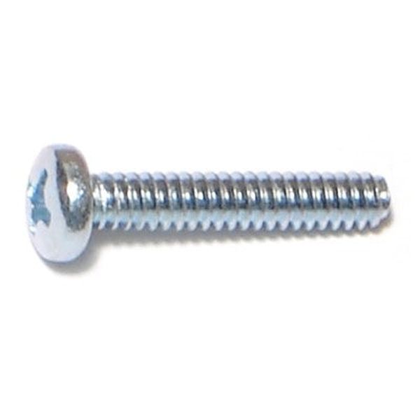 #6-32 x 3/4" Zinc Plated Steel Coarse Thread Phillips Pan Head Machine Screws