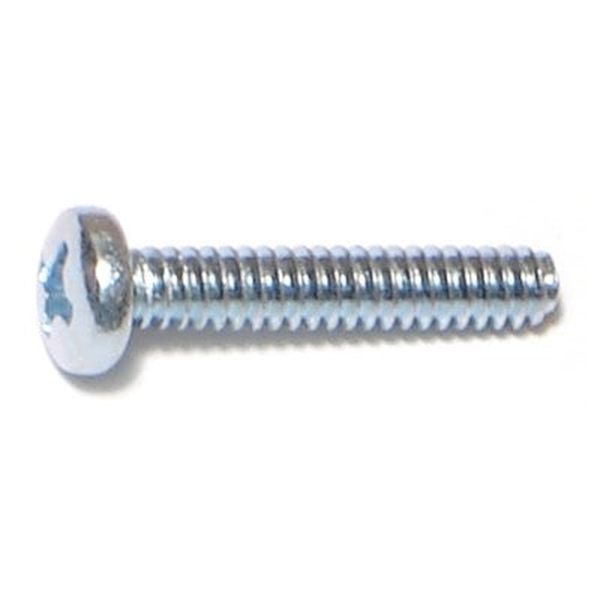 #6-32 x 3/4" Zinc Plated Steel Coarse Thread Phillips Pan Head Machine Screws